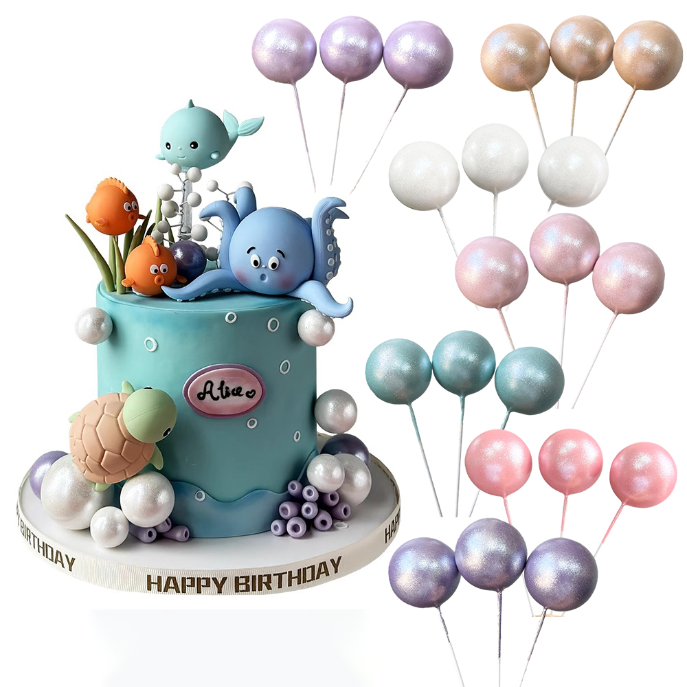 Marine Aquarium Decorations - 문어 거북이와 고래의 바다 동물 케이크