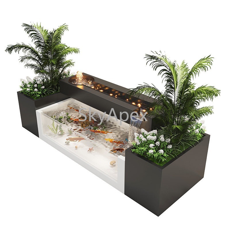 Marine Aquarium With Sump - 스테인리스 스틸 마감 마당 연못 -