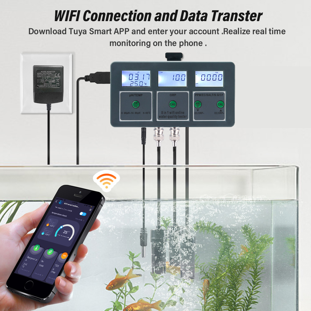 YAGO 8 in 1 WiFi 수족관 수질 테스터 식수 - Marine Aquarium Par Meter 리뷰 및 가격