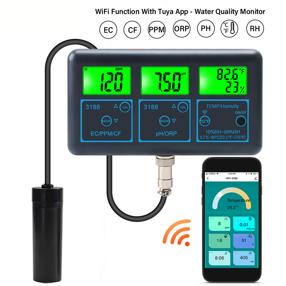 Tuya WiFi 7in1 수질 테스터 다중 매개변수  - Marine Aquarium Par Meter 리뷰 및 가격