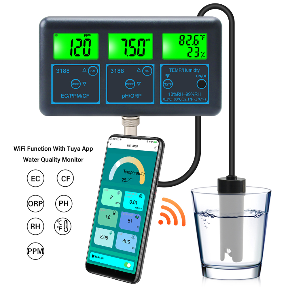 Tuya WiFi 7in1 수질 테스터 다중 매개변수  - Marine Aquarium Par Meter 리뷰 및 가격